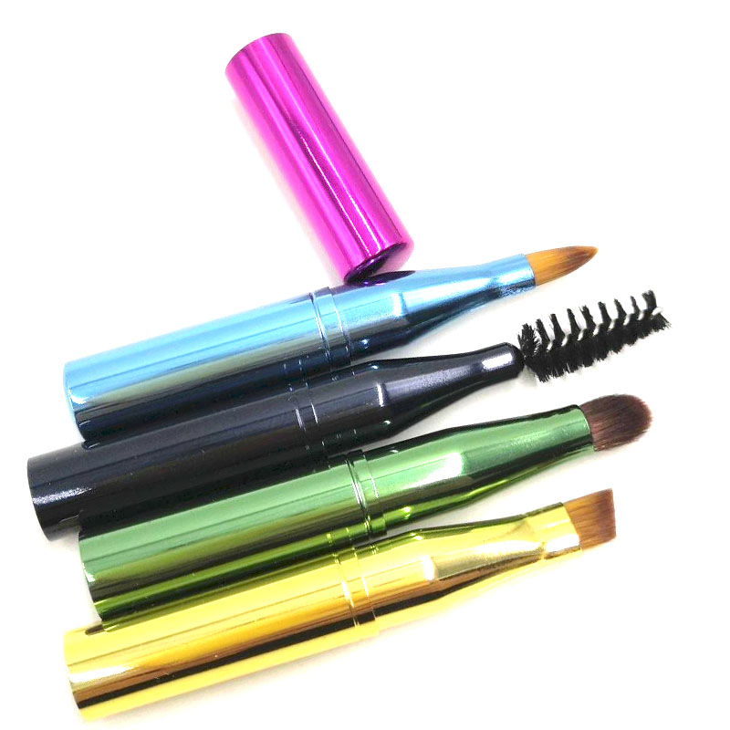 Pincel Mágico de Maquillaje Colorido para Ojos y Labios Multifuncional Separado 4 en 1 Herramientas de Maquillaje