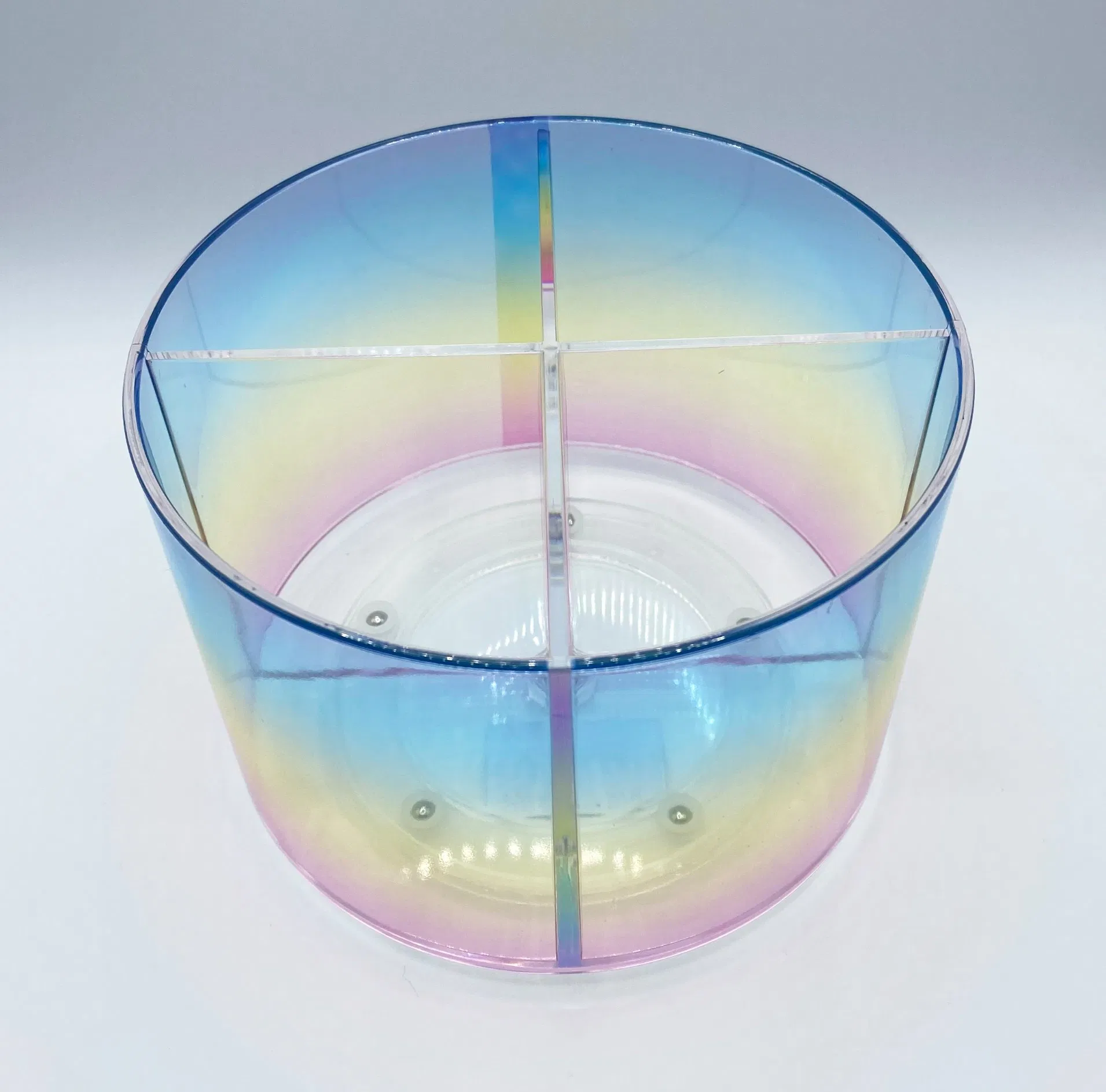 Promoción de color arcoíris de acrílico, regalo soporte para brochas de maquillaje