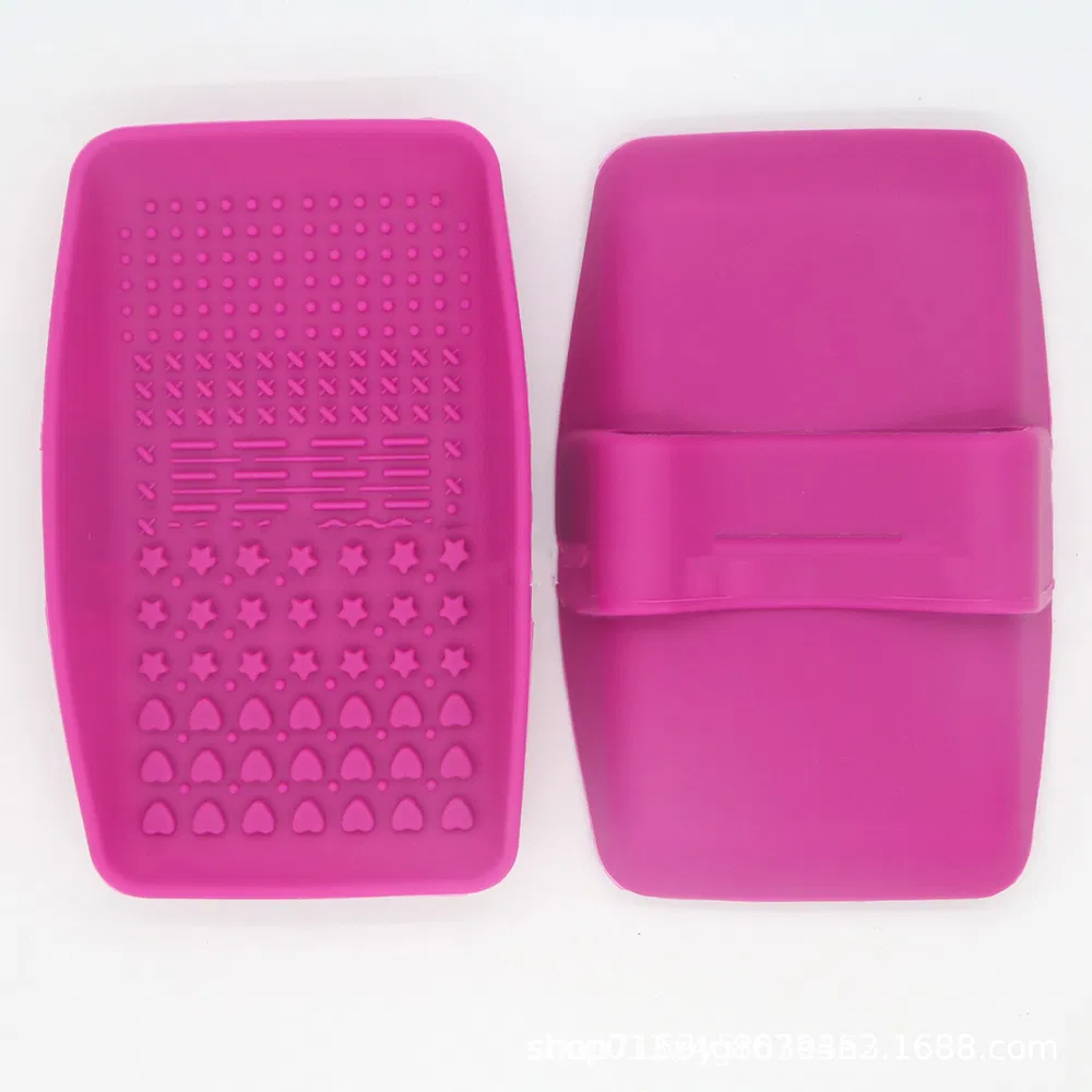 Pad de limpieza de brochas de maquillaje de silicona en forma redonda y cuadrada