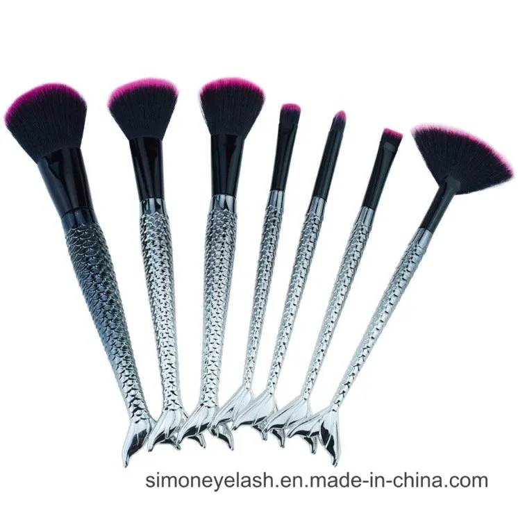 7PCS Kit de brochas de cosméticos Fish Tail para base y sombra de ojos