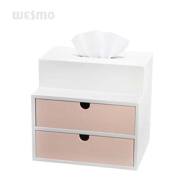 Espejo cosmético de madera de bambú organizador de escritorio