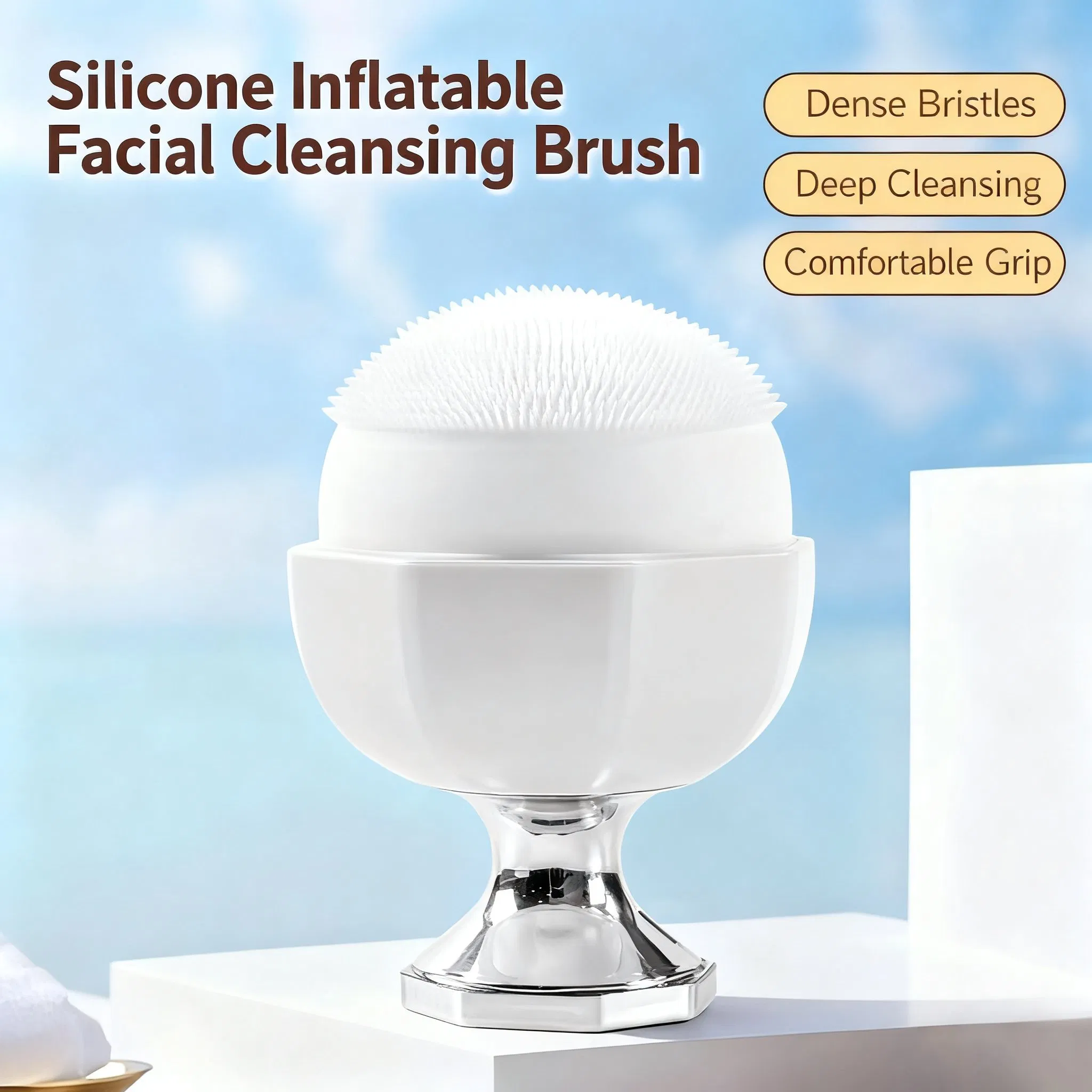 Cepillo de limpieza facial de silicona doble cara mini al por mayor, súper suave, masaje inflacionario, exfoliante facial, herramientas de maquillaje, limpiador