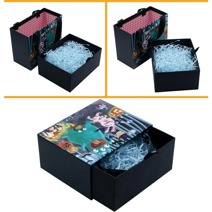 Caja de regalo negra de almacenamiento deslizante de lujo