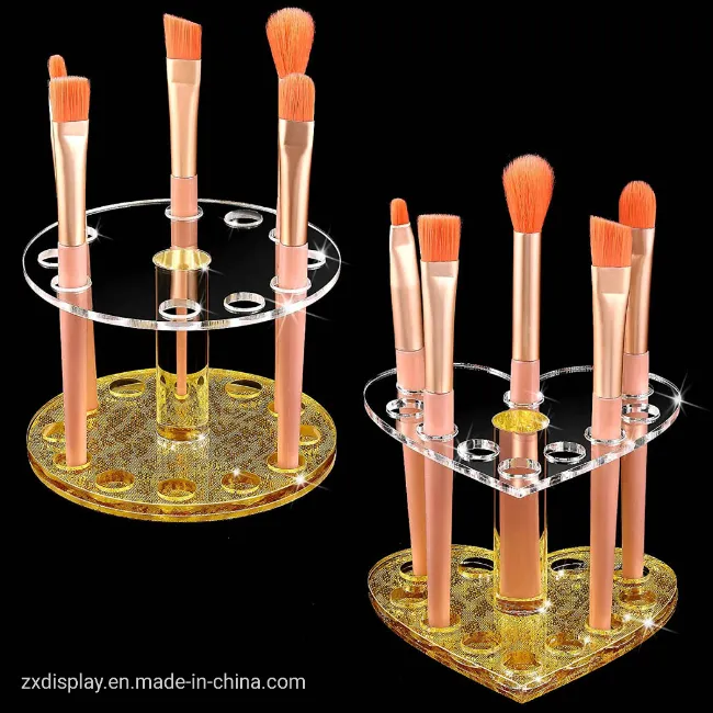 Soporte Organizador de Brochas de Maquillaje de Escritorio 12 Agujeros Soporte de Acrílico para Brochas de Maquillaje