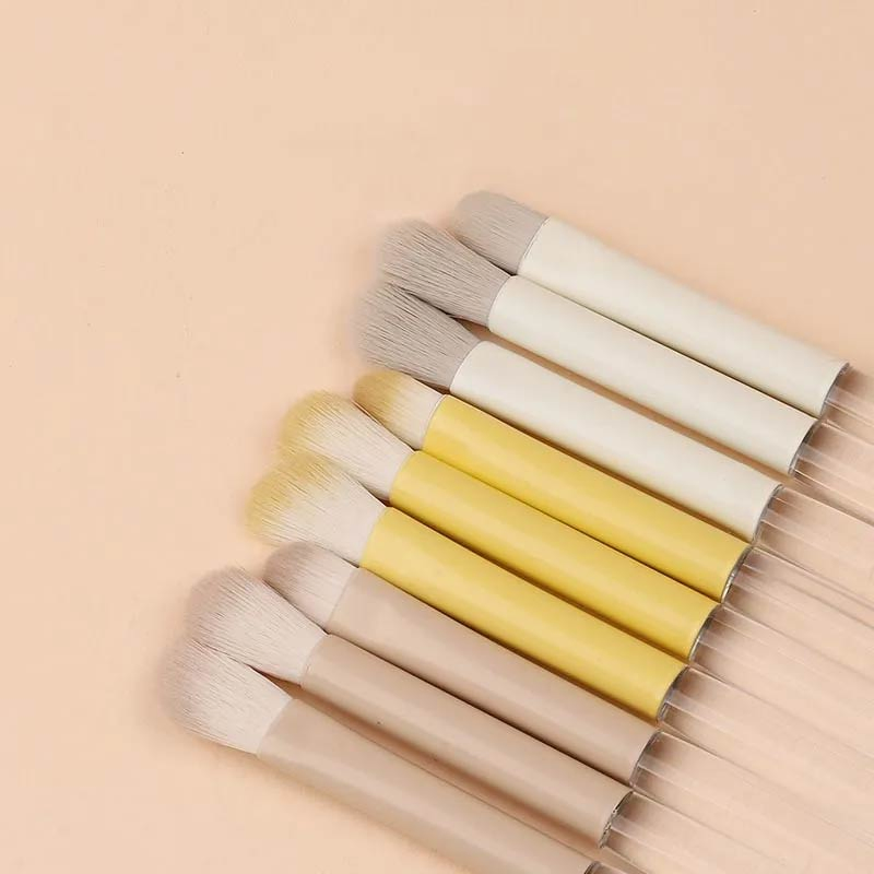Herramienta de Maquillaje Portátil Espejo Plegable 3 Juego de Brochas de Maquillaje de Doble Cabeza Brocha Detalle para Ojos Brocha para Labios Brocha para Teñir Halo Brocha para Sombra de Ojos
