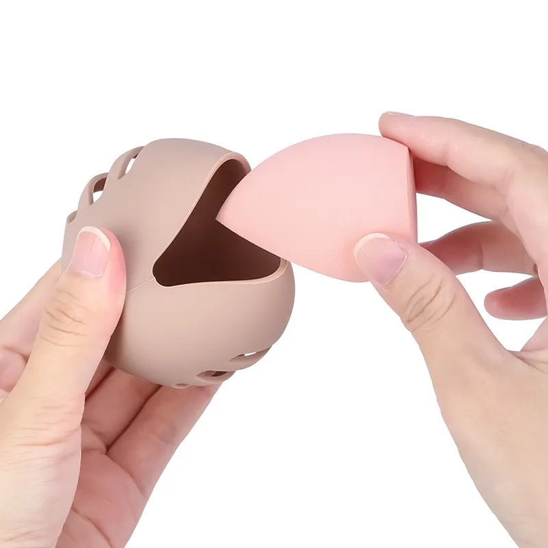 Estuche de silicona para esponja de maquillaje de viaje