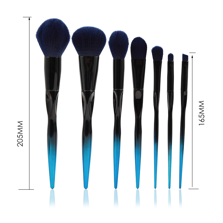Nuevo cepillo de maquillaje de polvo facial sintético electrochapado de cintura delgada