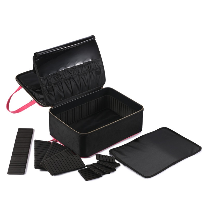 Organizador de maquillaje portátil para viajes, estuche de belleza