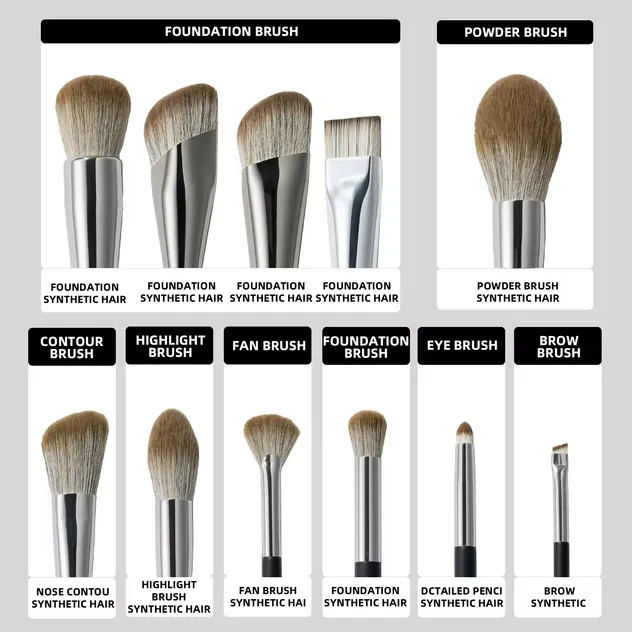 Detalle del juego de brochas de maquillaje de lujo 2