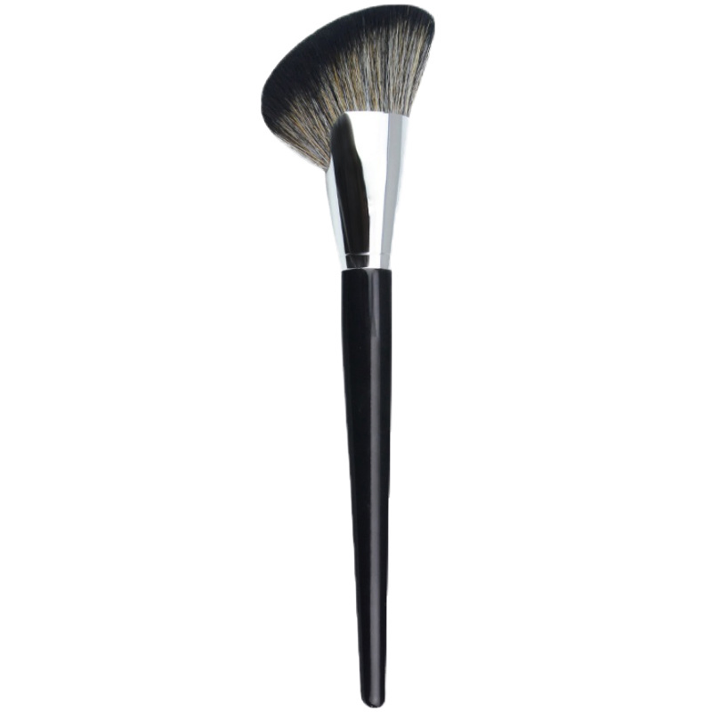 72# Brocha de Contorno de Ventilador Profesional para Rubor, Iluminador, Bronceador y Contorno, Brocha de Polvo Suave de Pelo Sintético para Esculpir