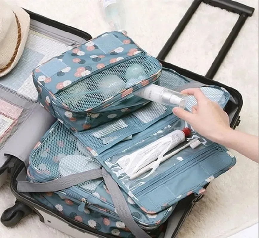 Organizador de Maquillaje Colgante Grande para Viaje y Almacenamiento