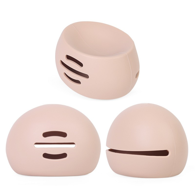 Contenedor de esponjas de viaje suaves para la cara, caja de almacenamiento de huevos cosméticos, soporte para esponjas de maquillaje de silicona