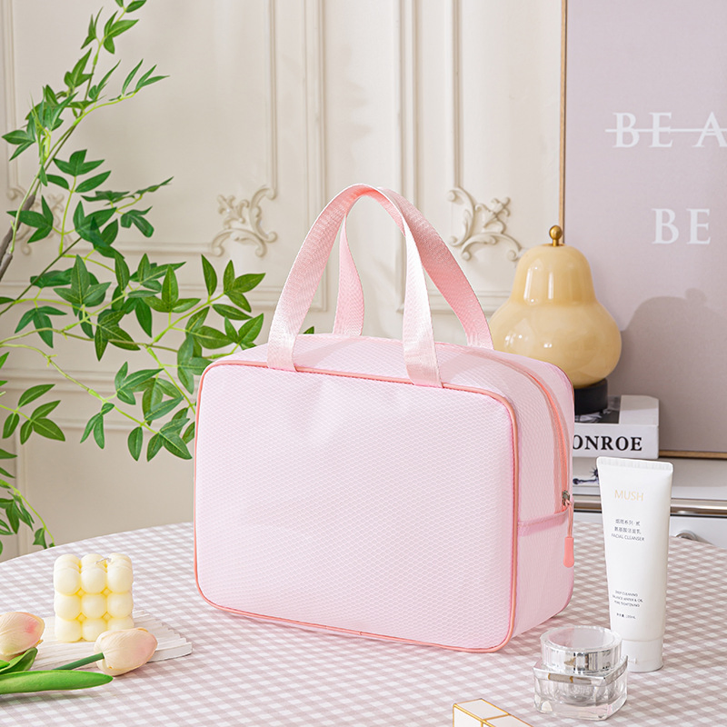 Bolsa de almacenamiento de malla elegante para maquillaje y artículos de tocador, organizador de gran capacidad y tamaño múltiple para viajes de negocios
