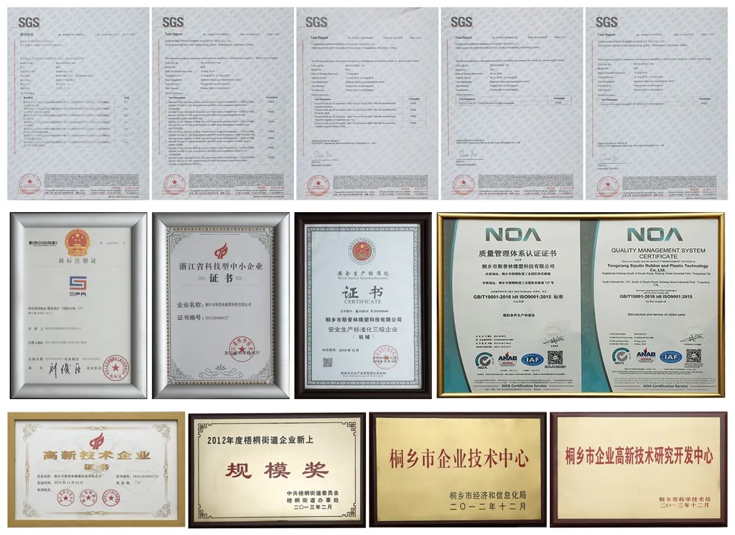 Certificado de calidad para productos de goma NBR