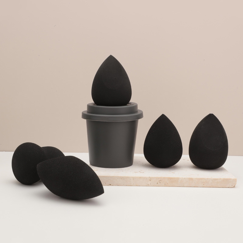 Soporte para esponja de belleza en forma de taza de café de marca privada, soporte para polvo con estuche de almacenamiento, caja seca cosmética