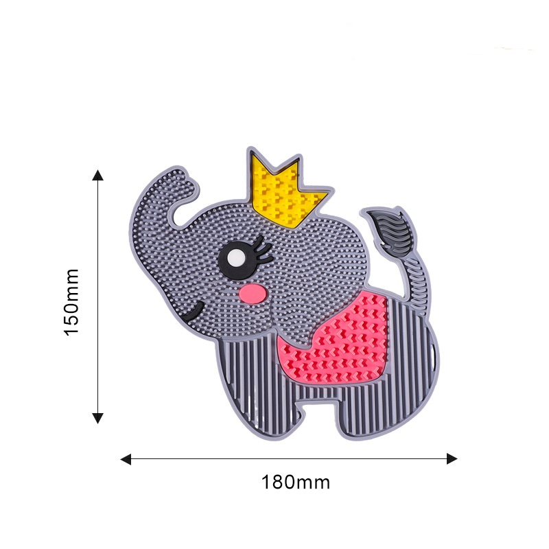 Herramienta de limpieza de maquillaje en forma de elefante, almohadilla de silicona multicolor, limpiador de brochas cosméticas