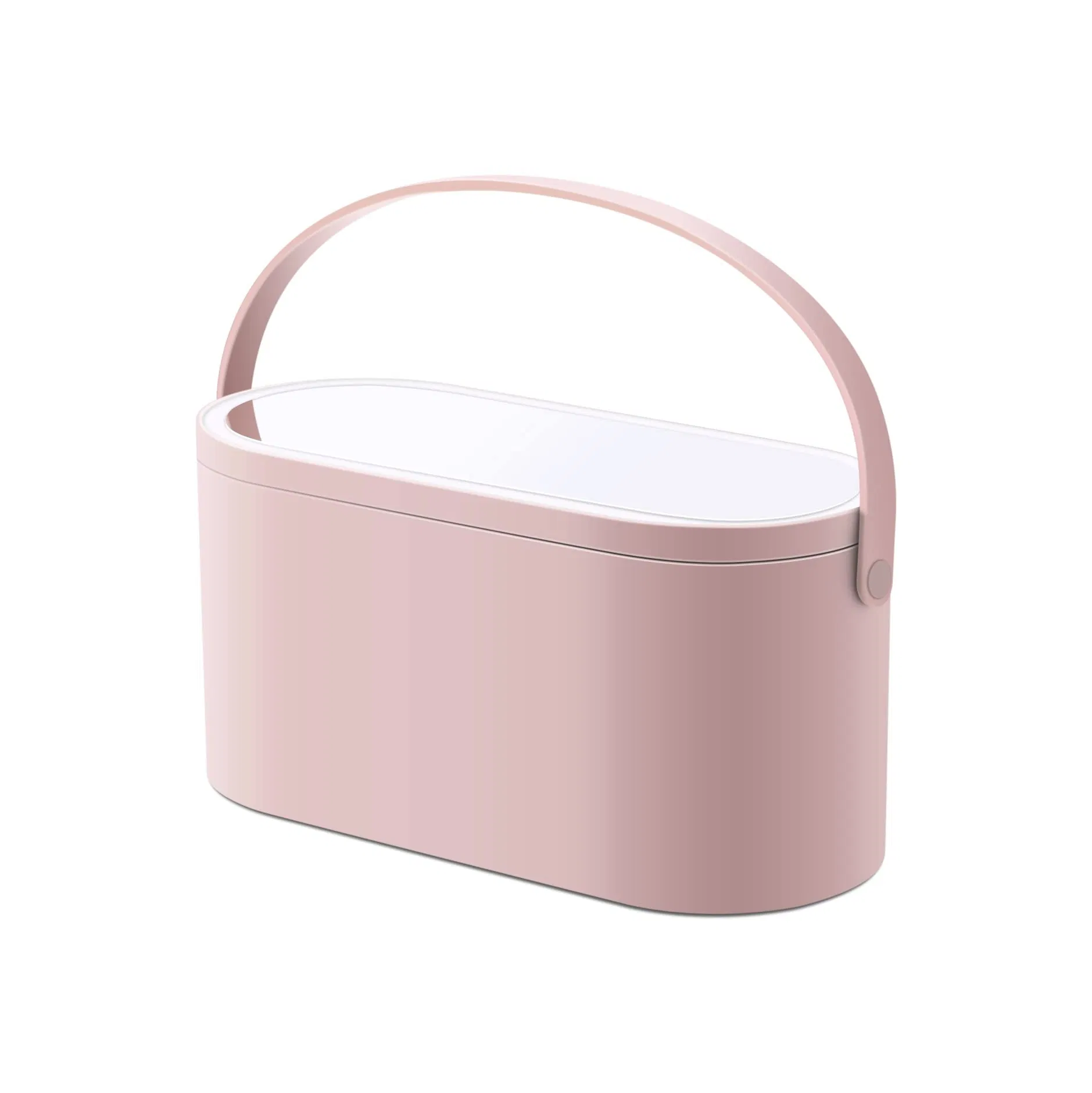 Organizador de Bolsa de Maquillaje de Viaje Organizador de Estuche de Maquillaje de Viaje con Espejo de Luz LED Bolsa Cosmética de Viaje Organizador de Joyería para Mujeres