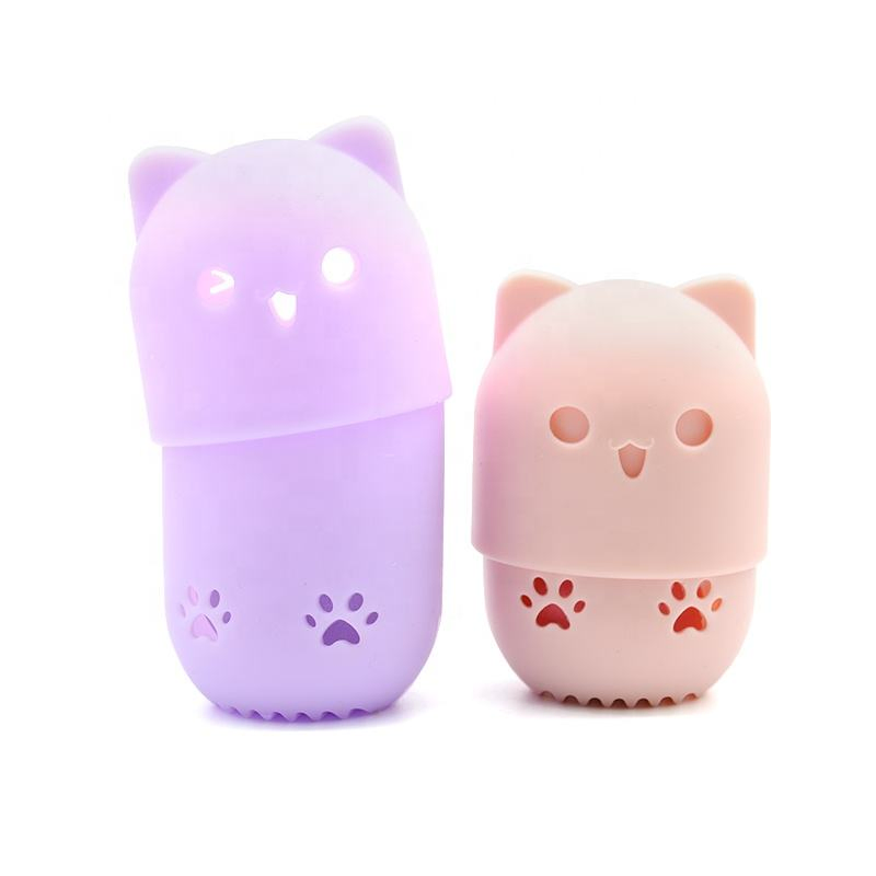 Soporte de esponja de maquillaje portátil de silicona para viajar