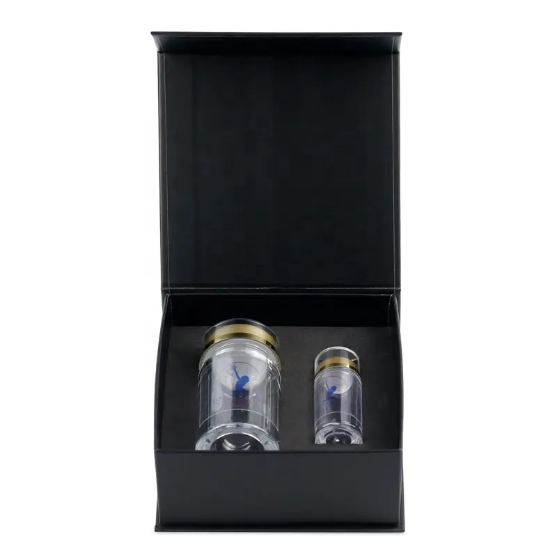Caja de regalo de lujo para bodas con logotipo personalizado, caja de cartón de papel PU para empaquetado de joyas, almacenamiento de perfumes y cosméticos con asa