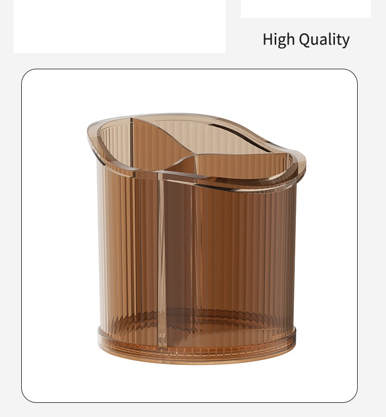 Nuevo modelo de moda organizador de brochas de maquillaje de escritorio de alta transparencia