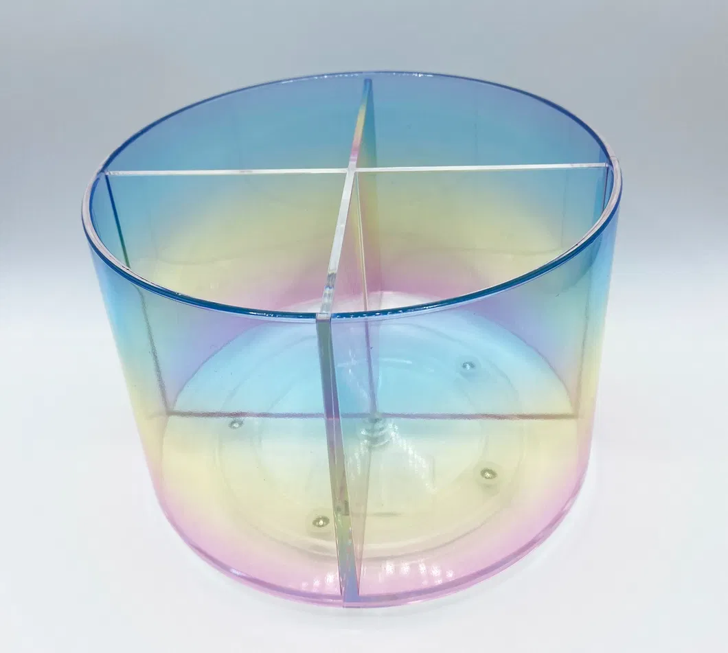 Promoción de color arcoíris de acrílico, regalo soporte para brochas de maquillaje
