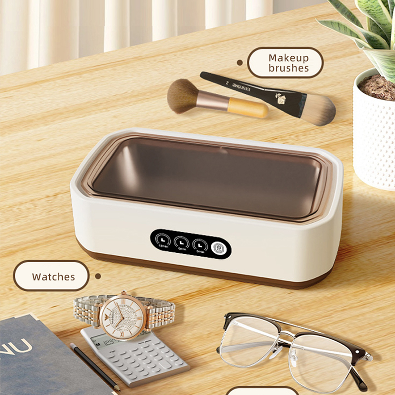 Limpiador ultrasónico mini para brochas de maquillaje, gafas, joyas, dentaduras y relojes