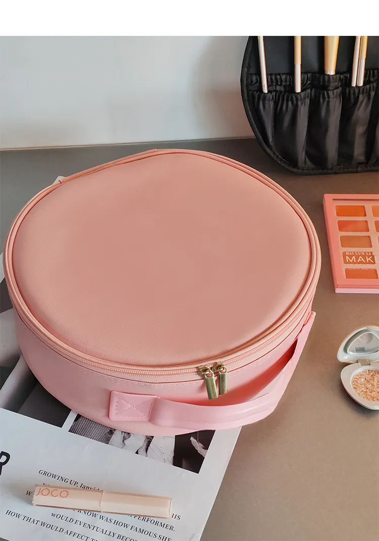 Estuche de almacenamiento para espejo LED redondo portátil de viaje