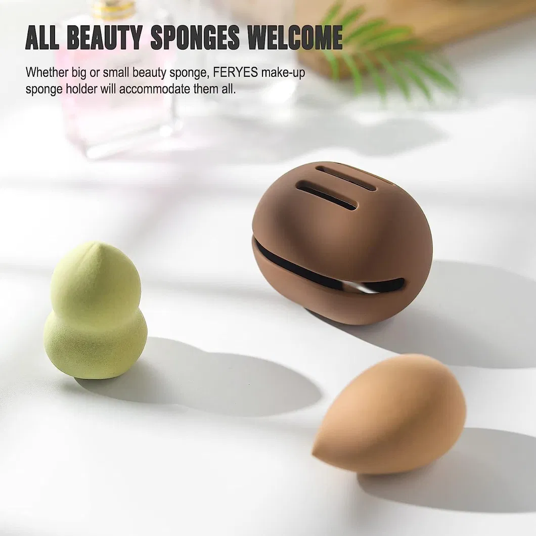 Estuche de almacenamiento para esponja de maquillaje en forma de cápsula