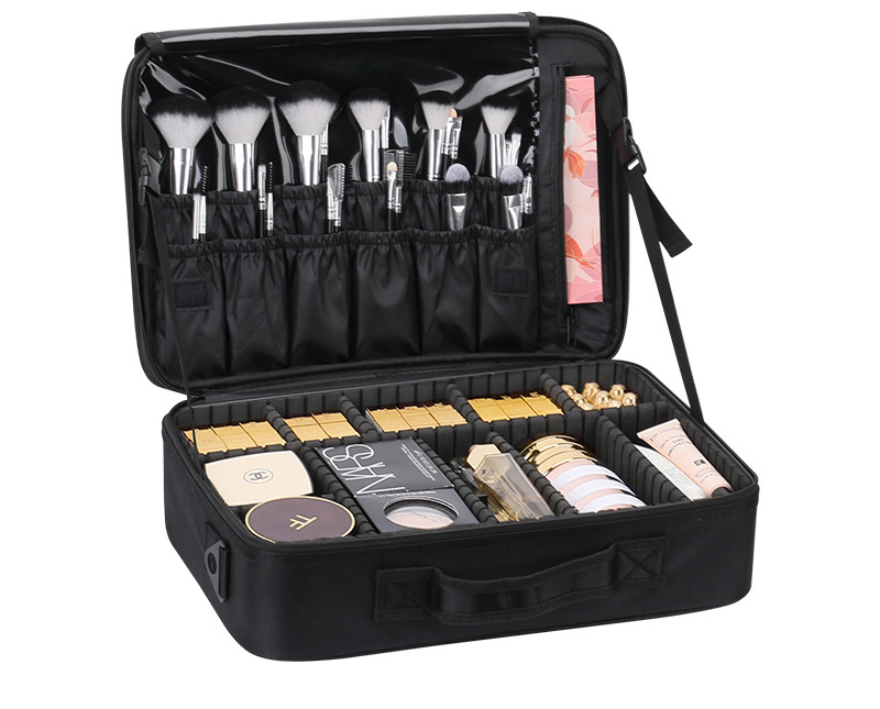 Conjunto de brochas de maquillaje portátil profesional de viaje en oxford, regalo promocional, estuche de belleza, organizador de almacenamiento, bolsa cosmética (CY9802)
