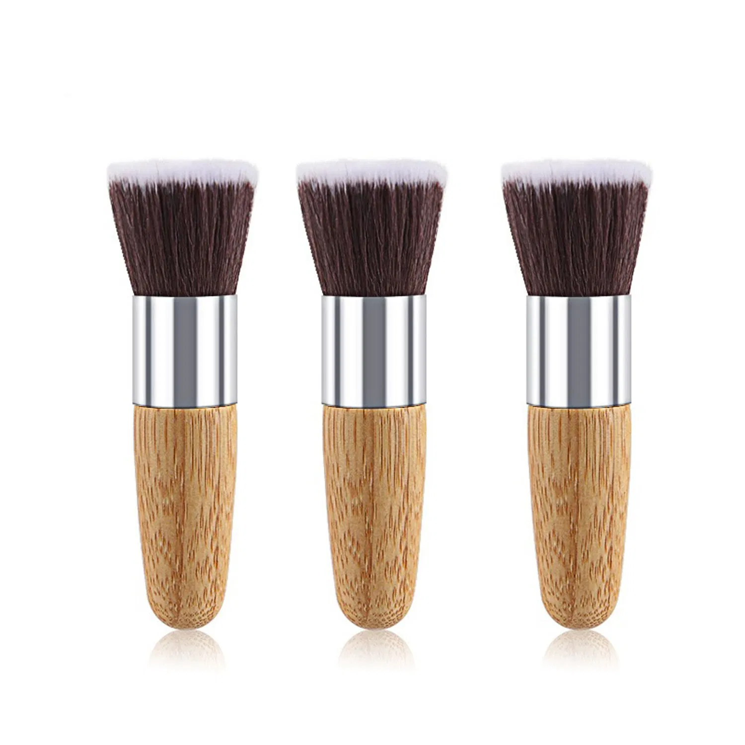 Juego de brochas de maquillaje sintéticas de bambú 11PCS para base, polvo, difuminado, corrector, sombras de ojos, rubor, cosméticos