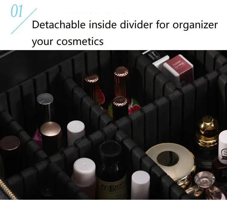 Organizador de maquillaje portátil para viajes, estuche de belleza