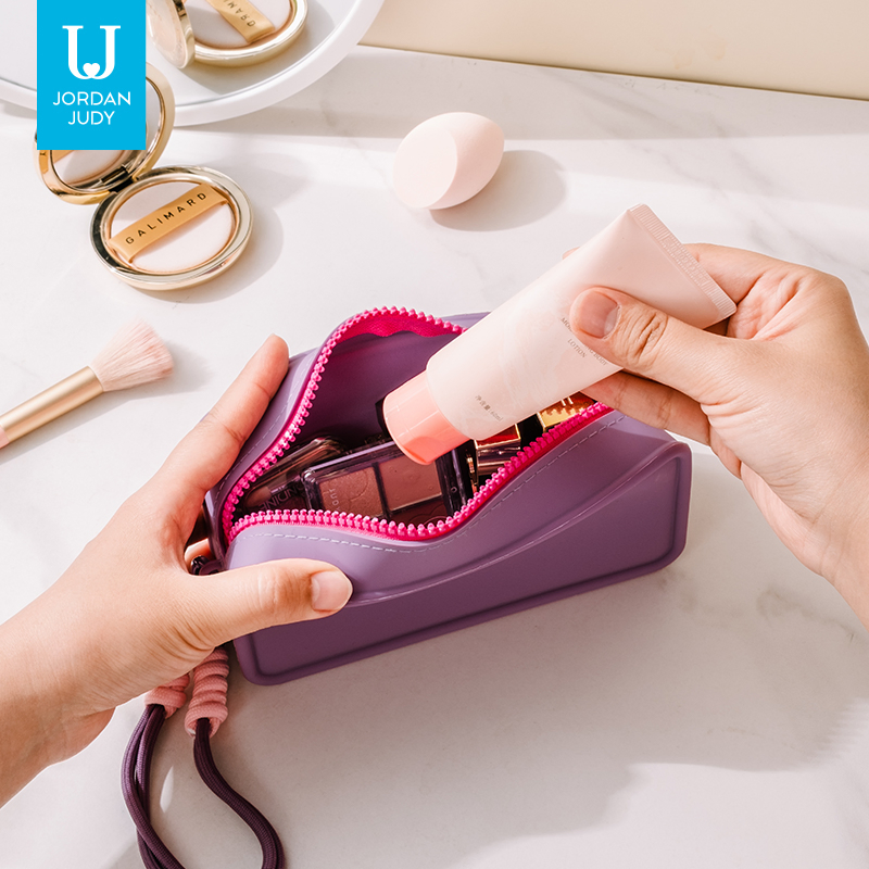 Organizadores de maquillaje de viaje nuevos, bolsas de cosméticos con cremallera, estuches de silicona elegantes, nuevas bolsas de cosméticos de viaje
