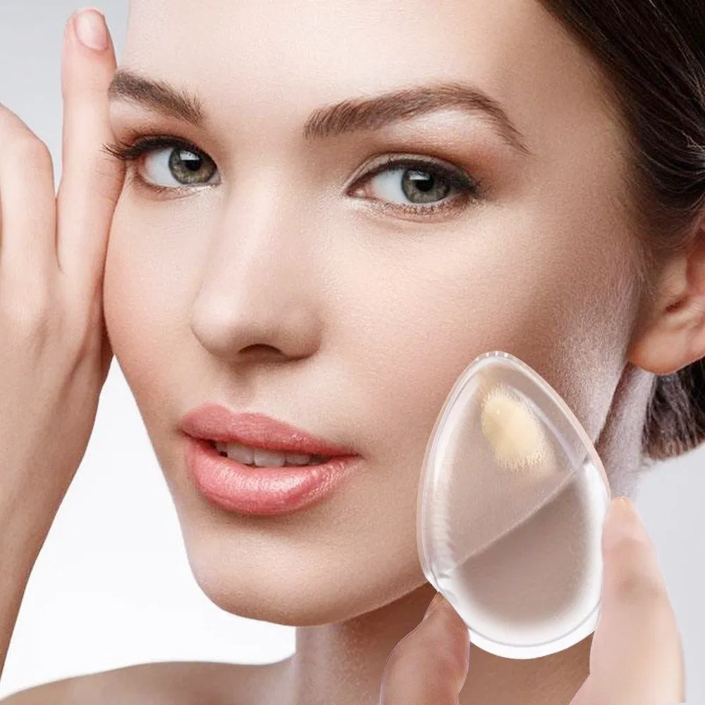 Esponja de maquillaje de silicona transparente