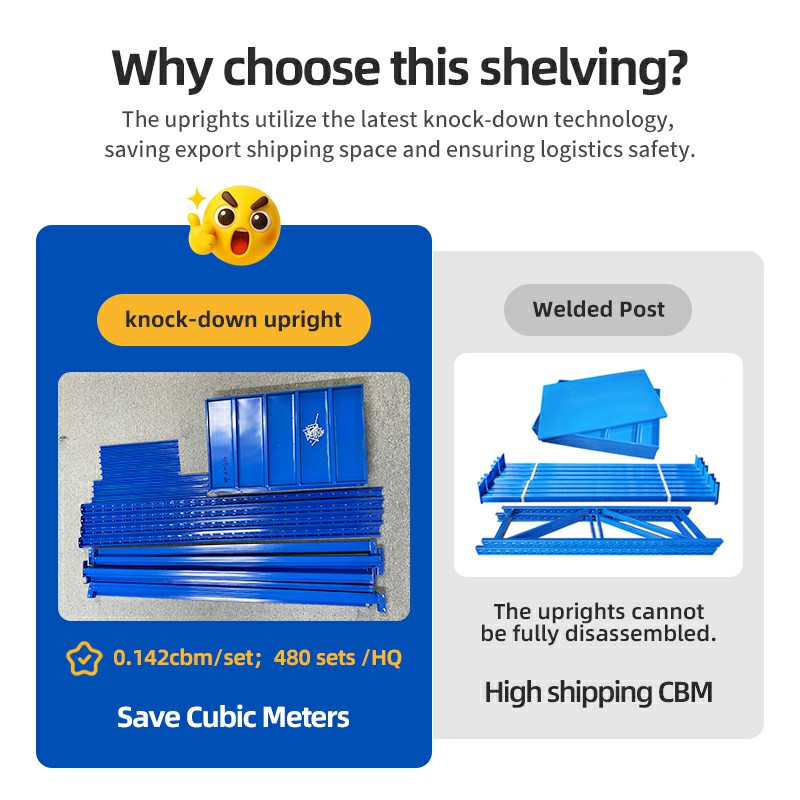 Heavy-duty 5 Layer Boltless Steel Pallet Rack Shelving System With Corrosion Protection For Warehouse Storage