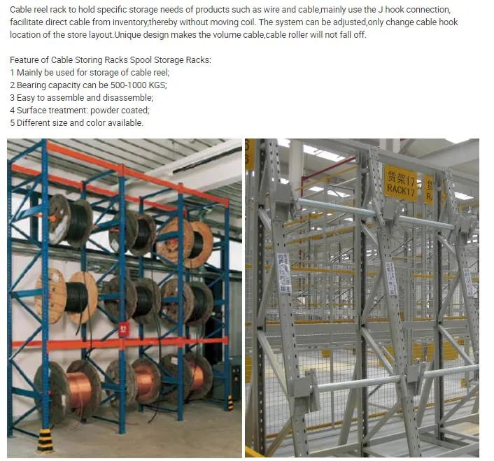 Heavy Duty Industrial Warehouse Powder Coated Cable Reel Rack Specification Detail