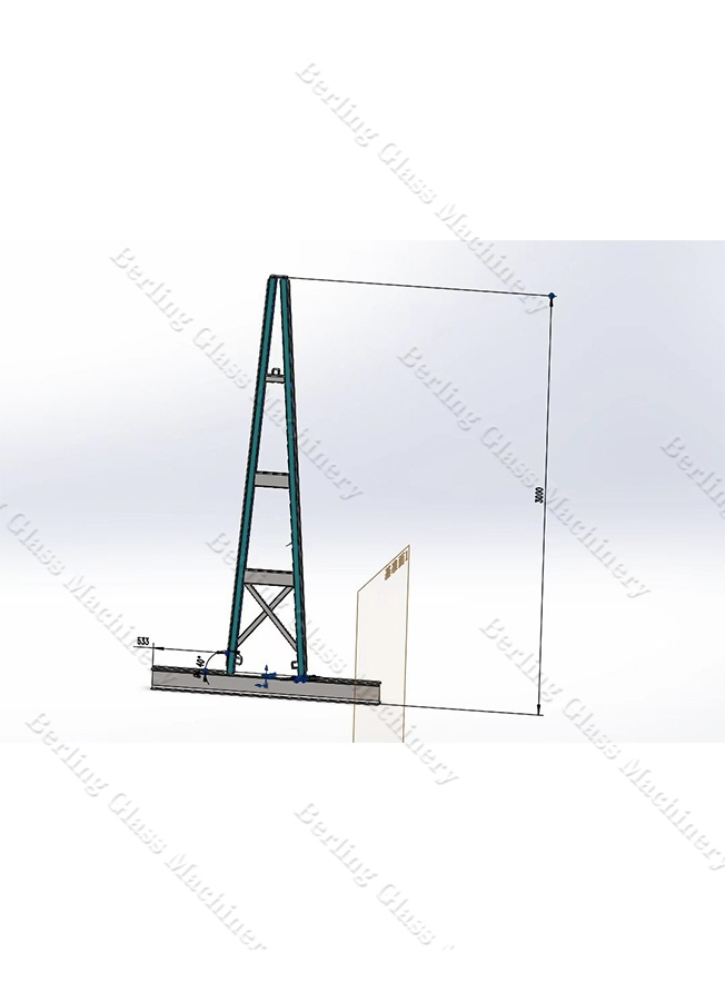 Compact a-Frame Glass Rack for Narrow Factory Aisles