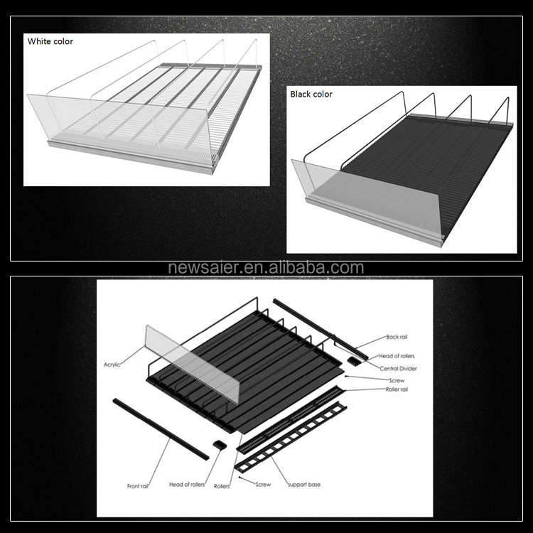 Gravity Feed Shelving for Beverage Cooler Details