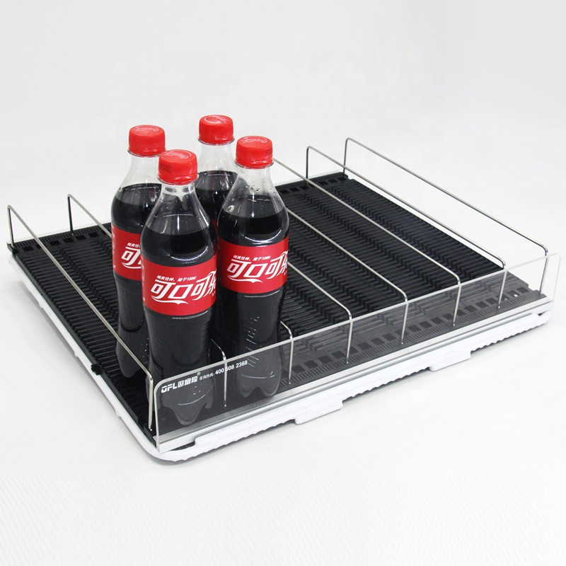 Gravity Roller Shelves Plastic Rollers Customizable Size Display Promoter Shelving