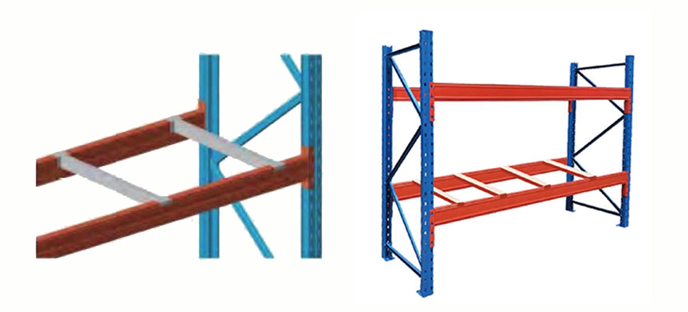 Rack with bar for pallet