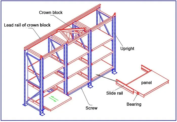 Mold Rack Technical Drawing Diagram