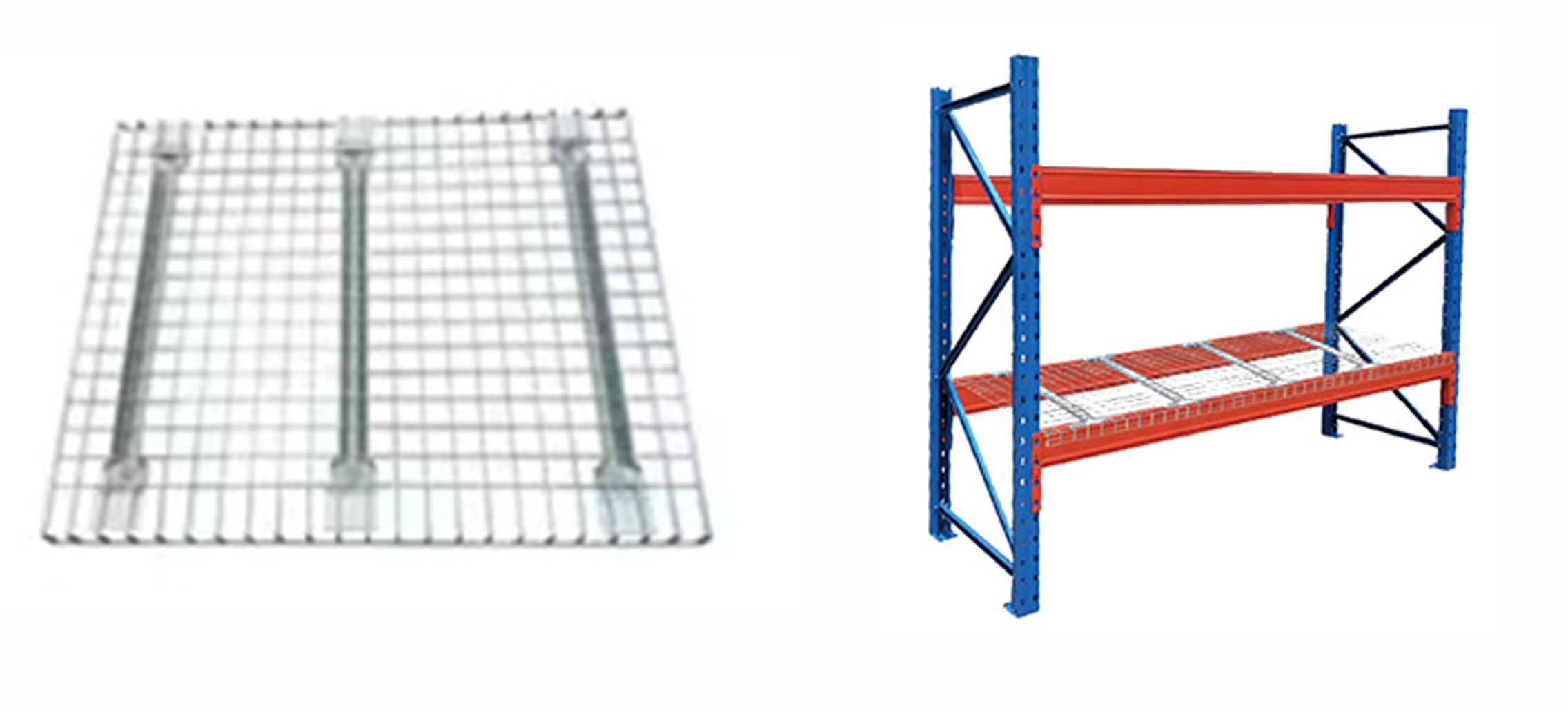 Rack with mesh shelves