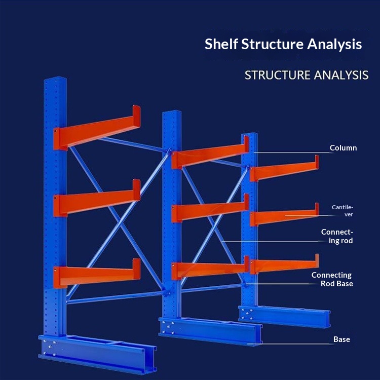 Custom Heavy Duty Steel Cantilever Racking Factory Supply Wall Mounted Warehouse Tube Storage Cantilever Shelving Rack