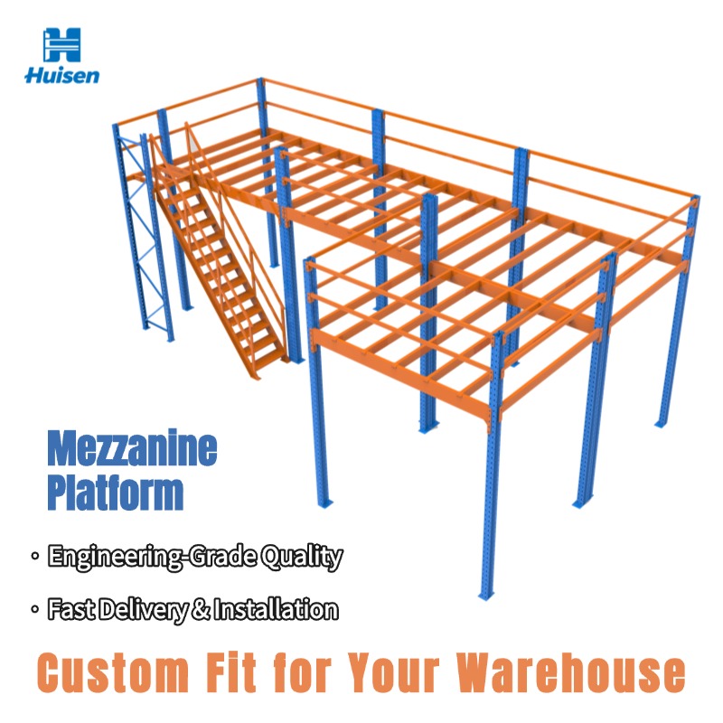 Attic Loft Pallet Rack Steel Structure Industrial Wide Span Mezzanine Platform