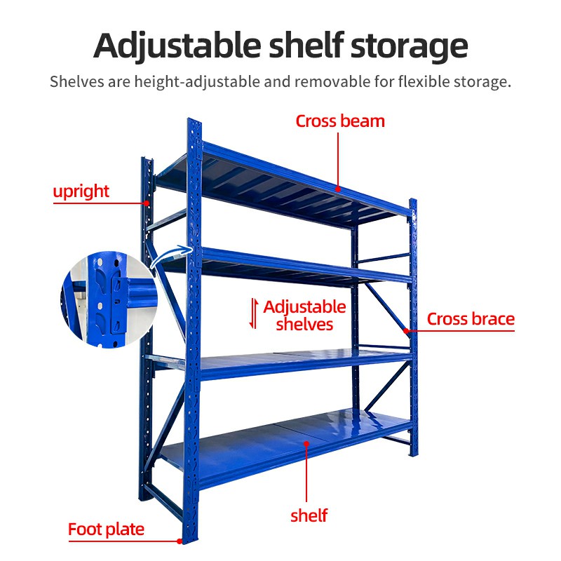 Heavy-duty 5 Layer Boltless Steel Pallet Rack Shelving System With Corrosion Protection For Warehouse Storage