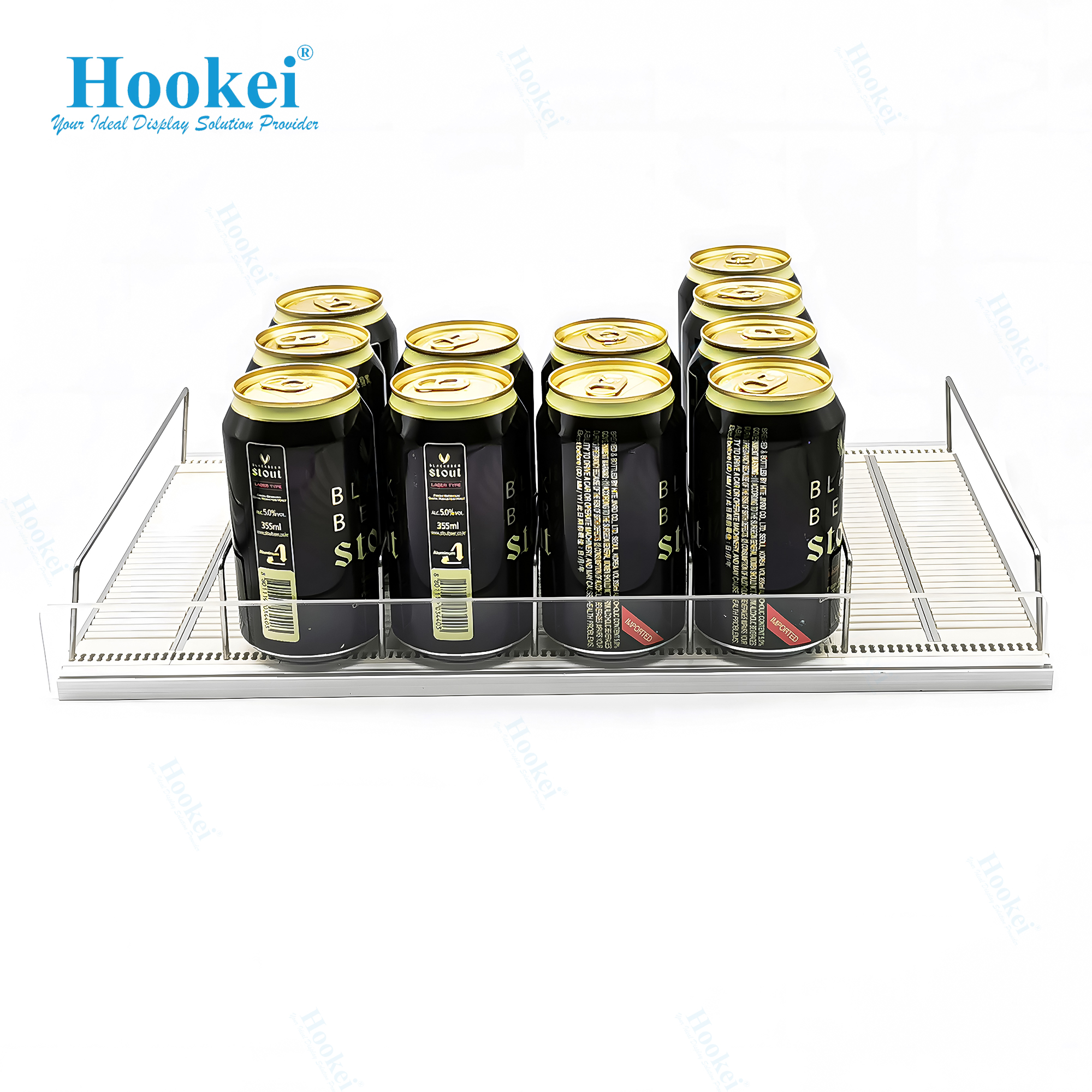 Commercial Refrigerator Gravity Roller Shelf PVC Rolling Shelving in French Language Freezer Parts