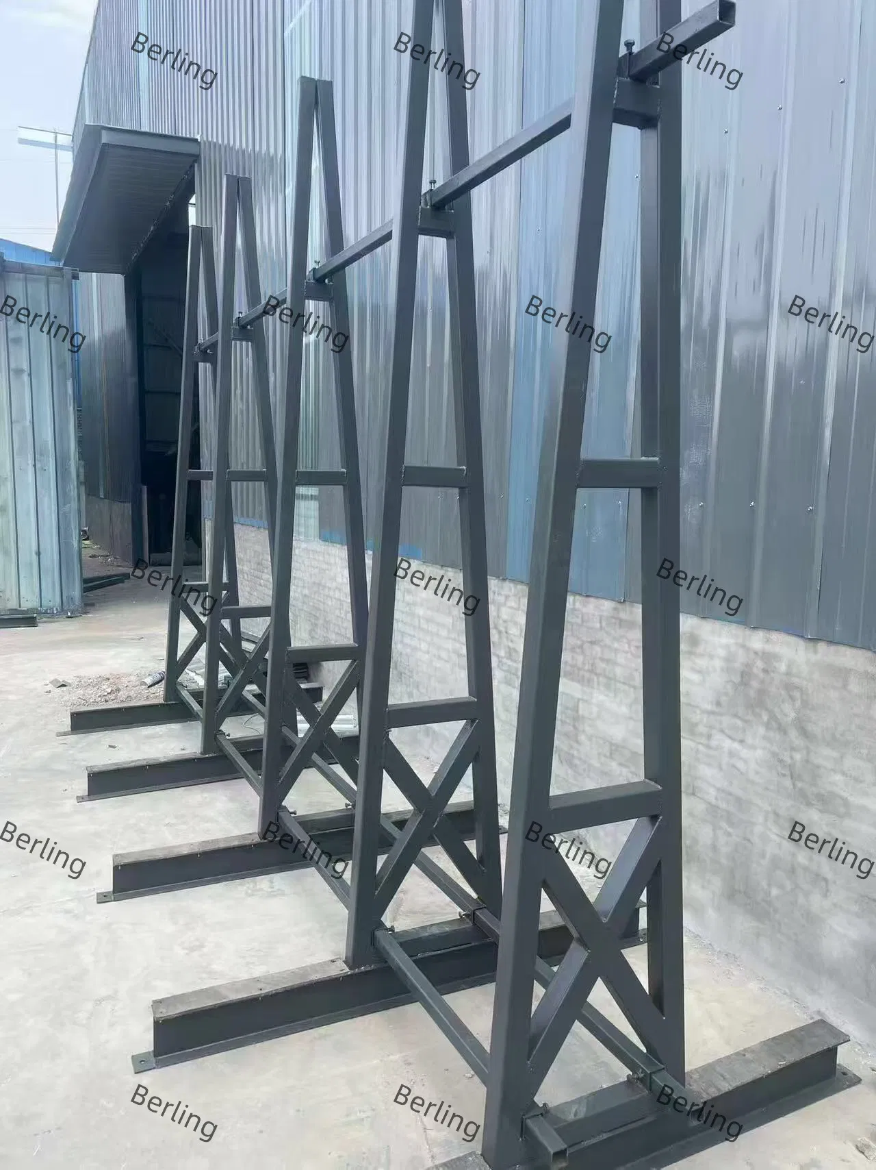 Compact a-Frame Glass Rack for Narrow Factory Aisles
