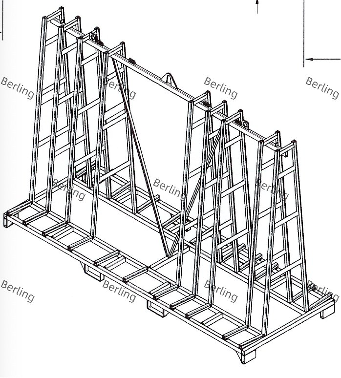 Compact a-Frame Glass Rack for Narrow Factory Aisles