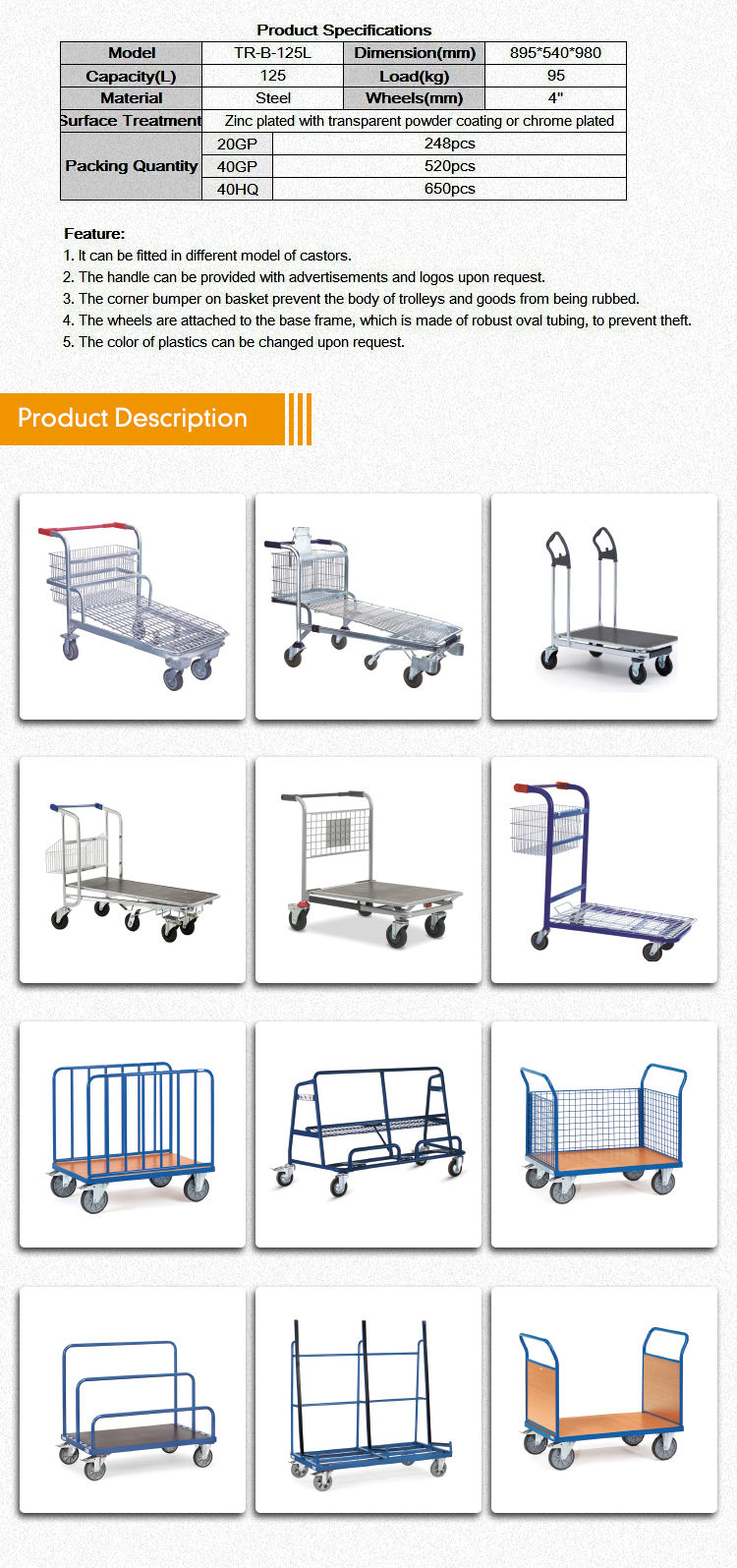 High Quality Multi-Tier Picking Carts Packaging