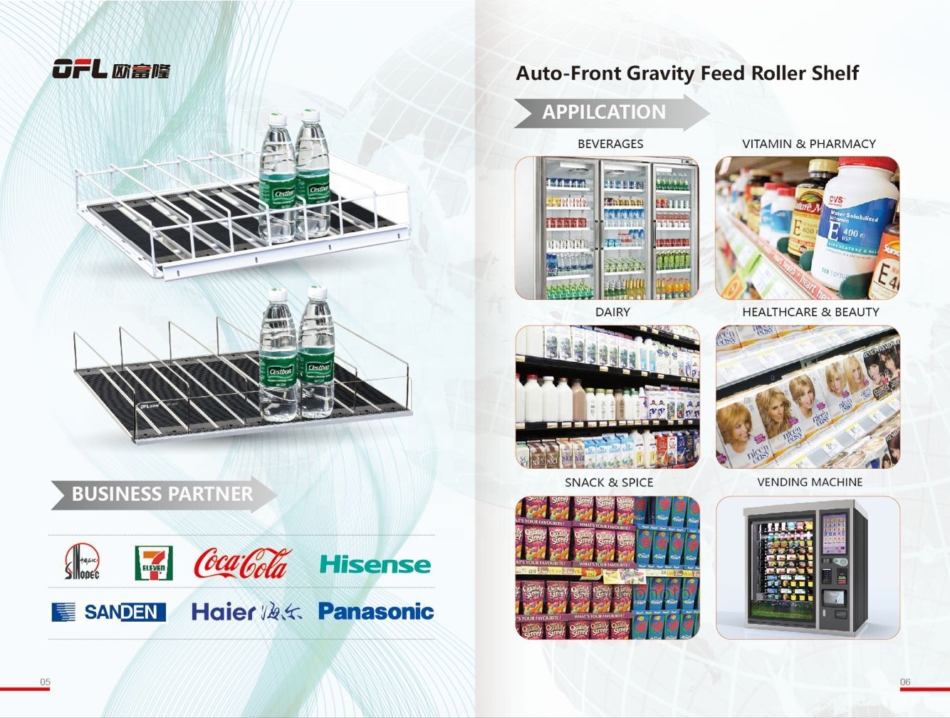 Gravity Roller Shelves Plastic Rollers Customizable Size Display Promoter Shelving