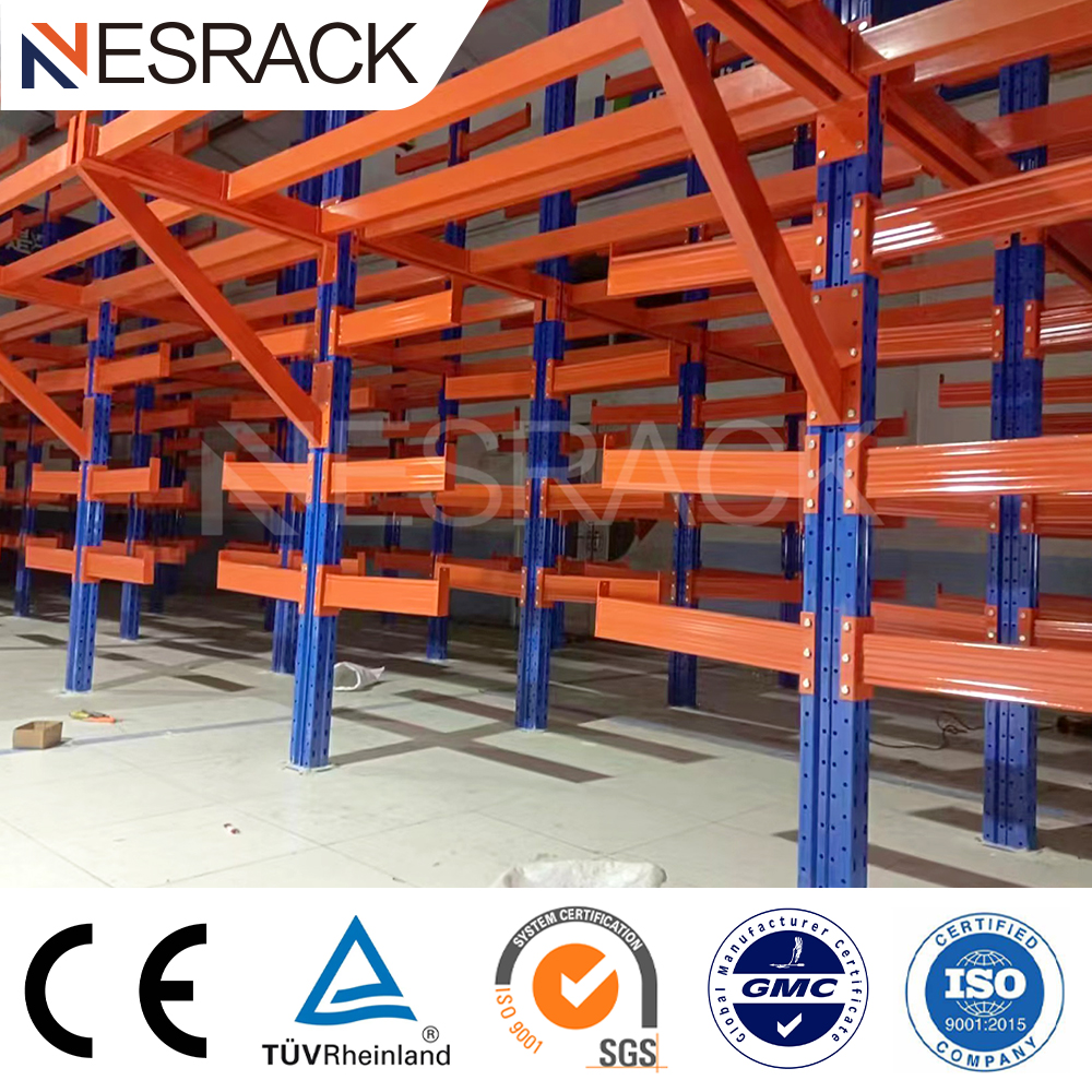Medium Duty Boltless Anti-Rust Steel Cantilever Rack Warehouse Storage Long Arm Adjustable Height Stacking Pipes Plates Racks